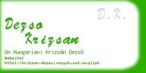 dezso krizsan business card